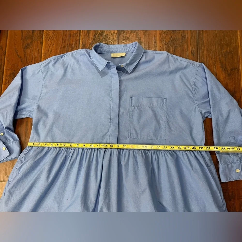 Everlane The Field Dress Oversized Shirt Dress Blue - Picture 9 of 10